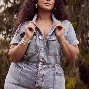 Torrid Women's Light Blue Denim Overalls